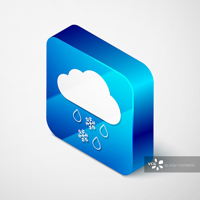 2.5D带雪和雨的云图标图片素材