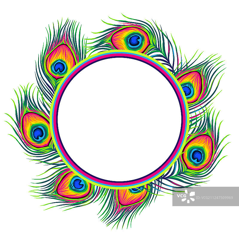 孔雀羽毛边框图片素材