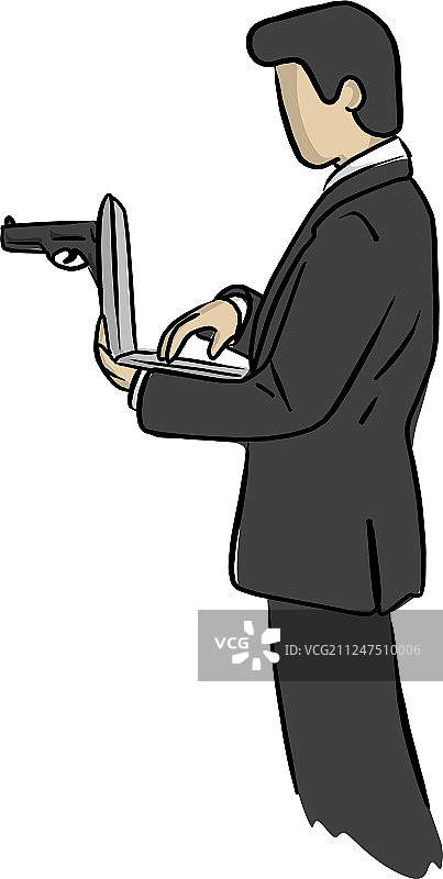 商人使用笔记本电脑图片素材