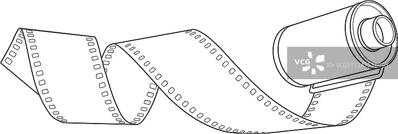 手绘35毫米负片胶卷螺旋图片素材
