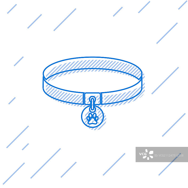 带有姓名标签的蓝色衣领线条图标图片素材