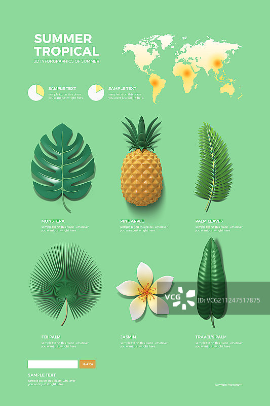 夏季信息图表元素套装006图片素材