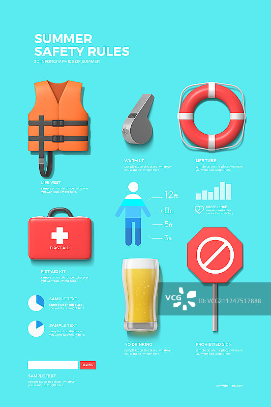 夏季信息图表元素套装007图片素材