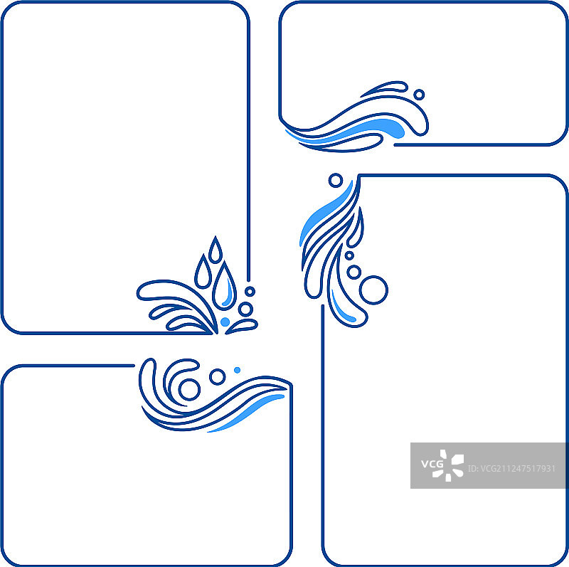 水滴飞溅波浪banner框架合集图片素材
