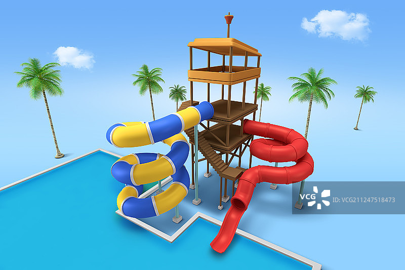 水上乐园3D渲染图形设计009图片素材