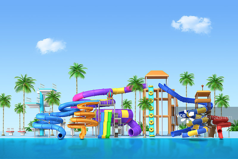 水上乐园3D渲染图形设计013图片素材