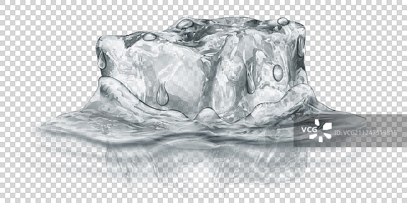 水中的冰块图片素材