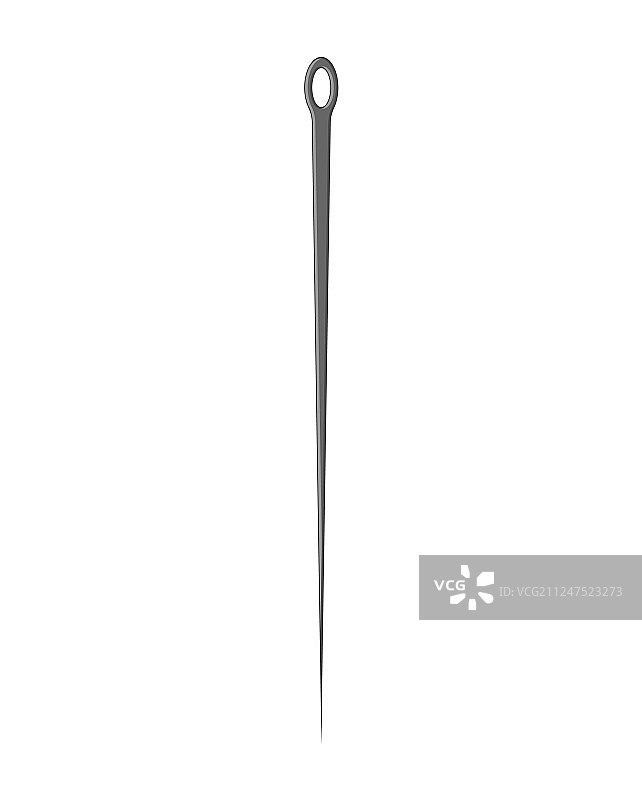 白色背景上的缝纫针图片素材