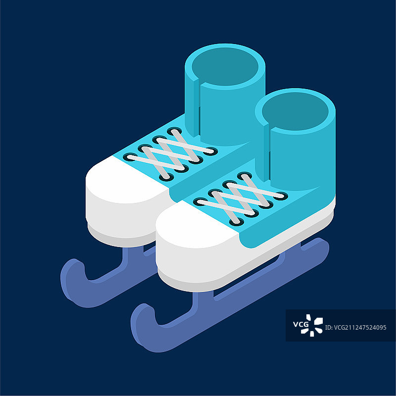 溜冰鞋：冰上运动鞋（2.5D风格）图片素材
