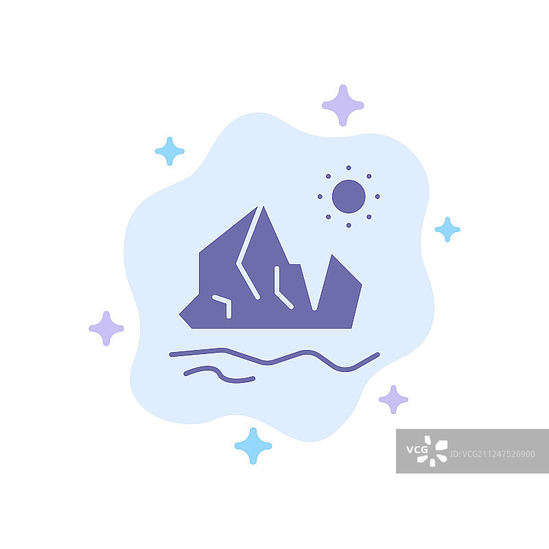 生态环境冰冰山融化蓝色图标图片素材