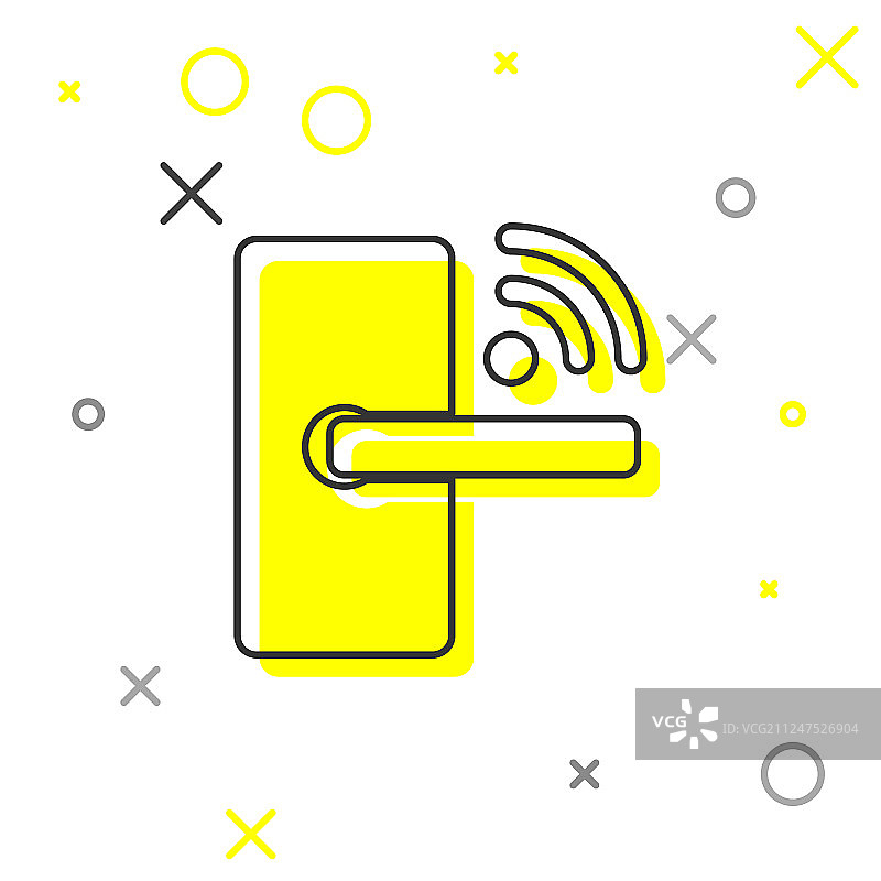 灰色无线数字门锁图片素材