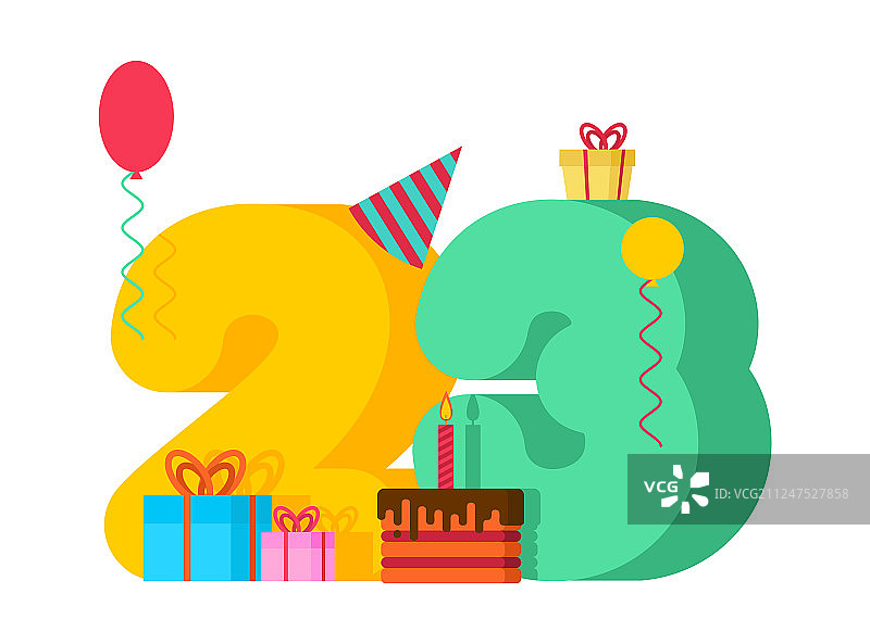 23岁生日贺卡图片素材