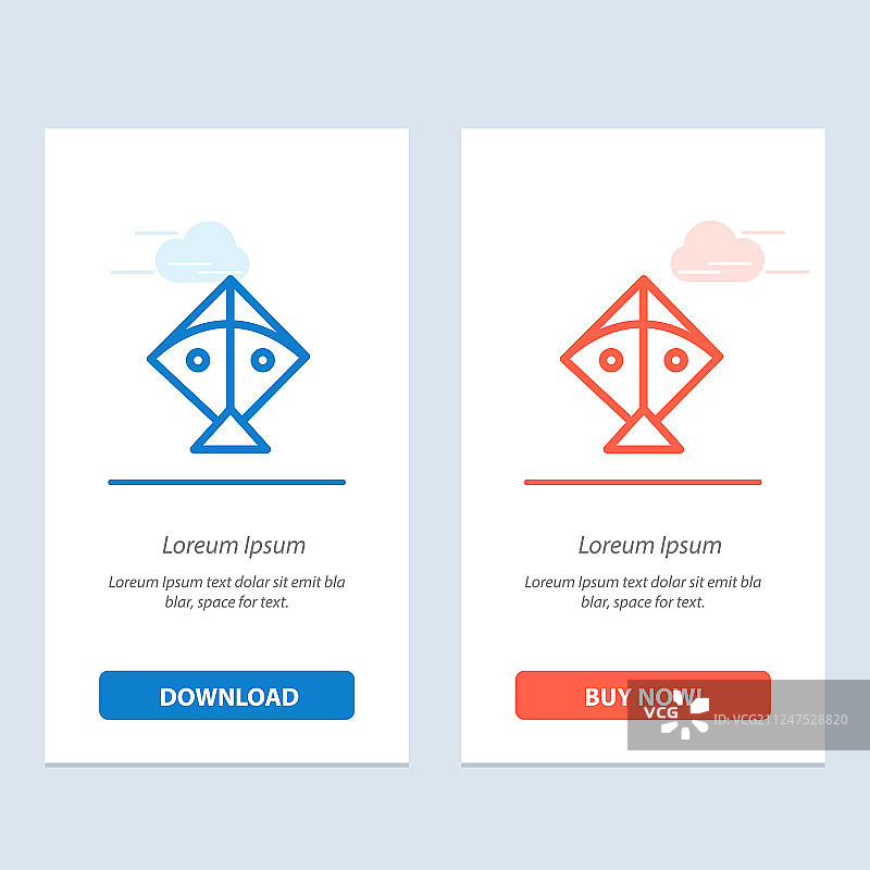 蓝红色风筝节飞行下载图片素材