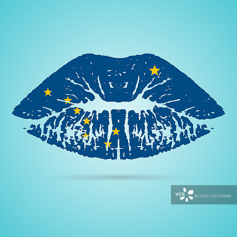 阿拉斯加州旗口红唇妆图片素材