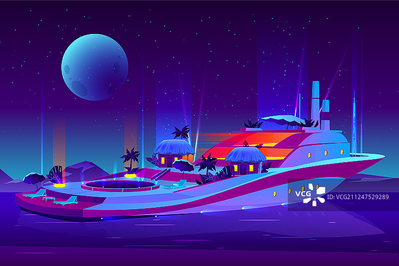 未来邮轮夜间派对图片素材