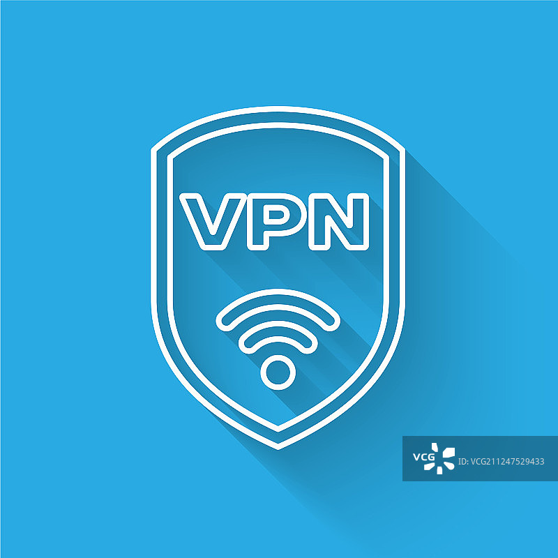 带有VPN和无线网络的白色盾牌图片素材