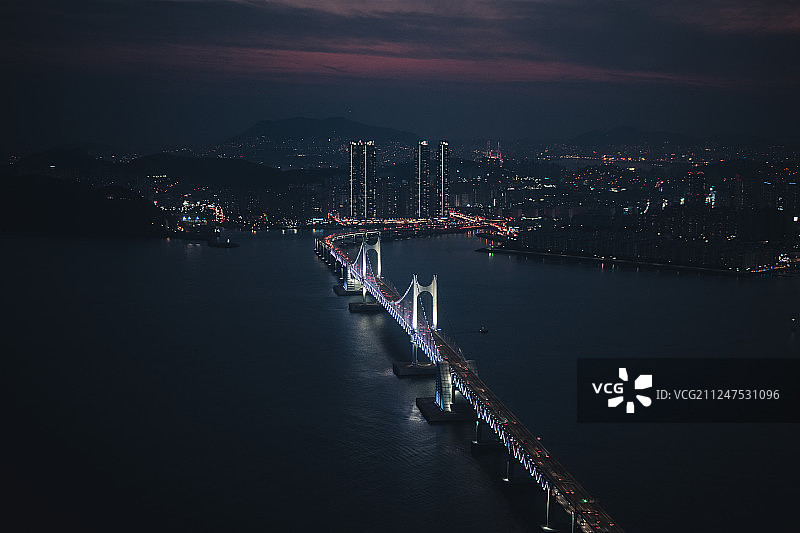 釜山广安大桥夜景图片素材