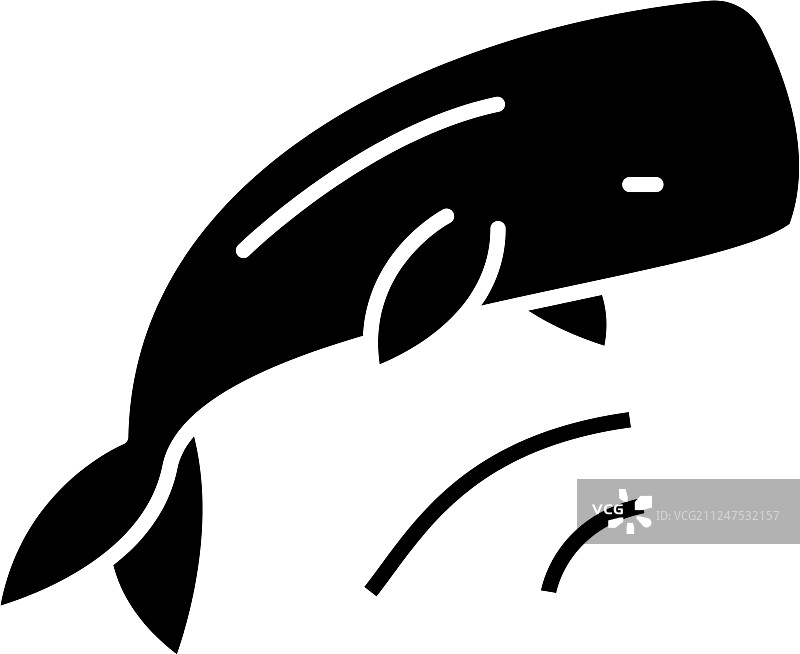 鲸鱼黑色图标标志图片素材