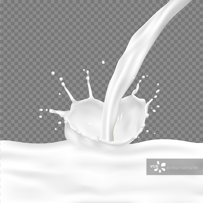 逼真的3D牛奶飞溅酸奶图片素材