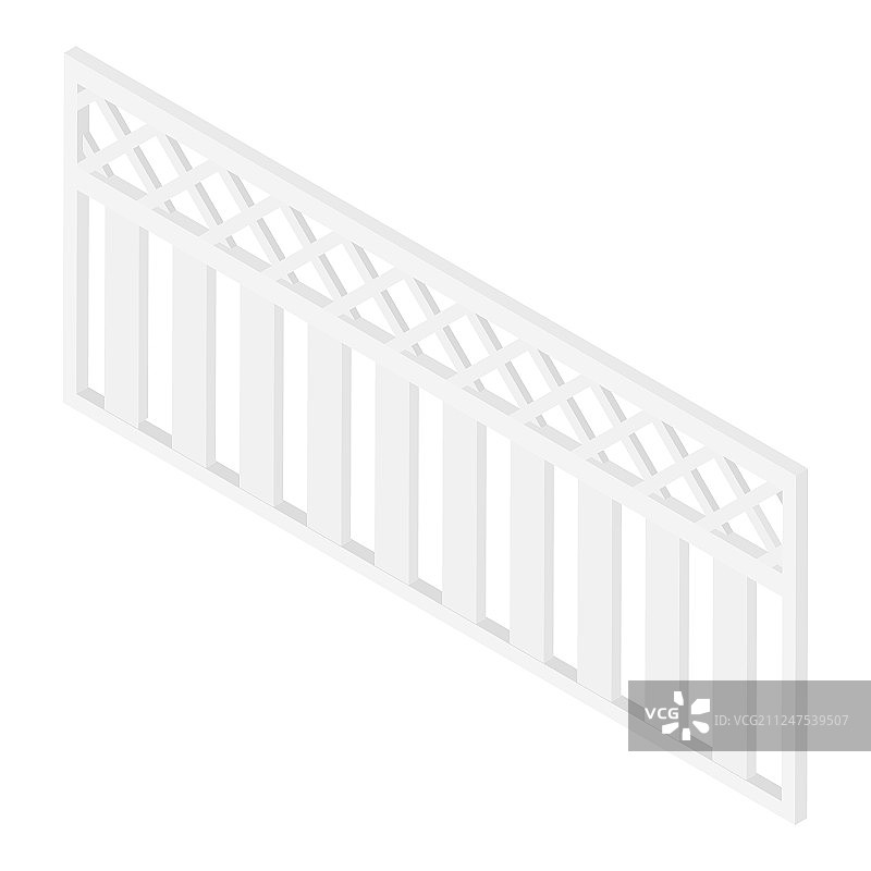 隔离在白色上的木制乡村花园栅栏图片素材