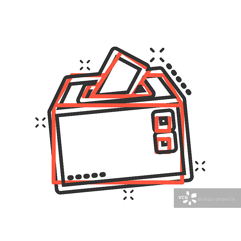 漫画风格的投票箱图标图片素材