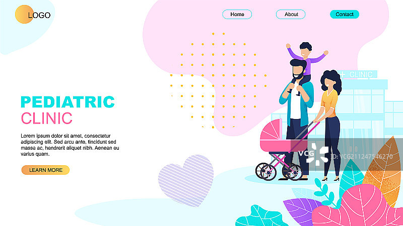 儿科诊所引导页医疗模板图片素材