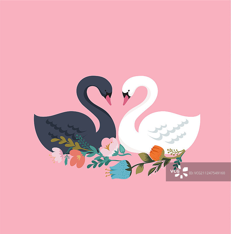 天鹅湖贺卡海报图片素材