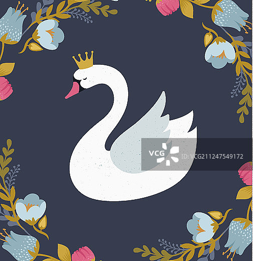 天鹅湖贺卡海报图片素材