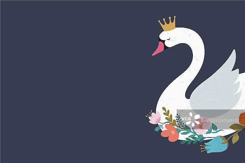 天鹅湖贺卡海报图片素材