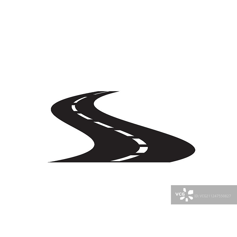 白色背景上的黑色公路图标图片素材