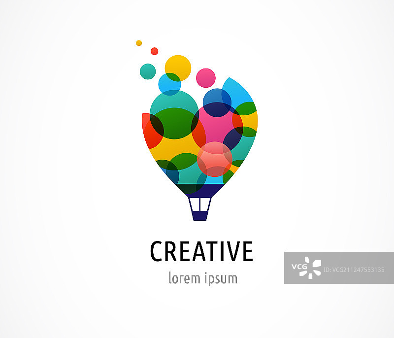 创意彩色热气球图标图片素材