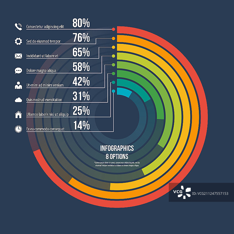 圆形信息图表模板，8个选项图片素材