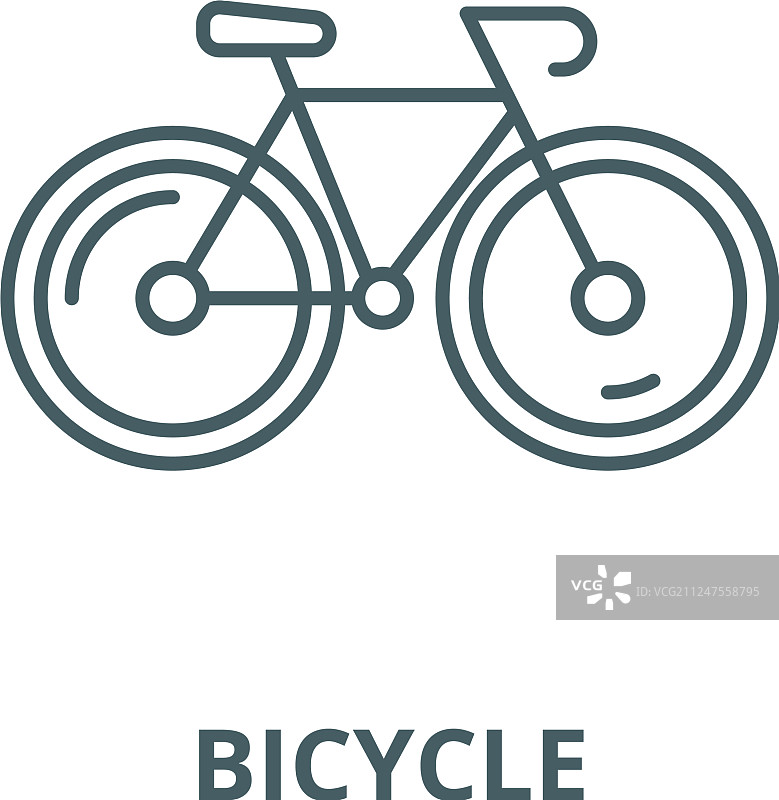 自行车线条图标线性概念轮廓图片素材