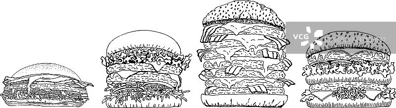 新鲜汉堡快餐合集图片素材