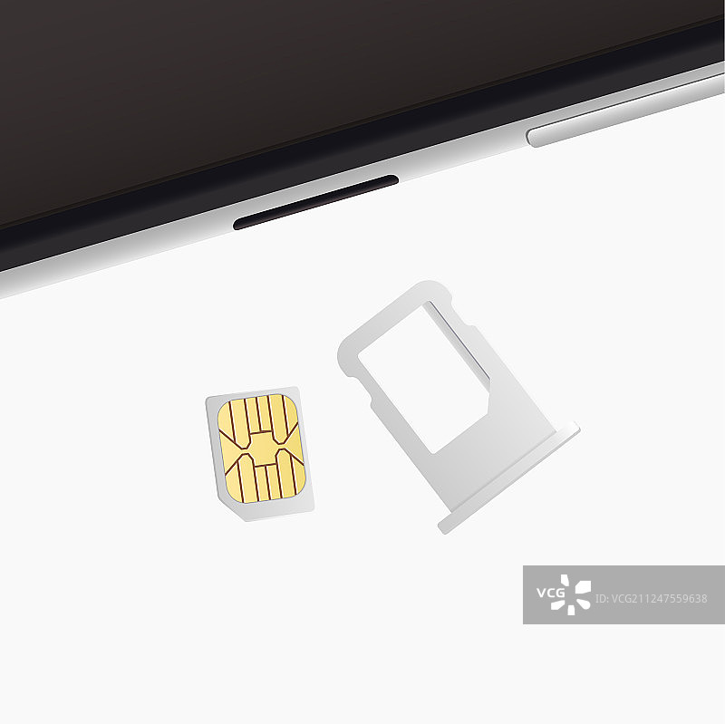 智能手机的 nano SIM 卡卡槽图片素材