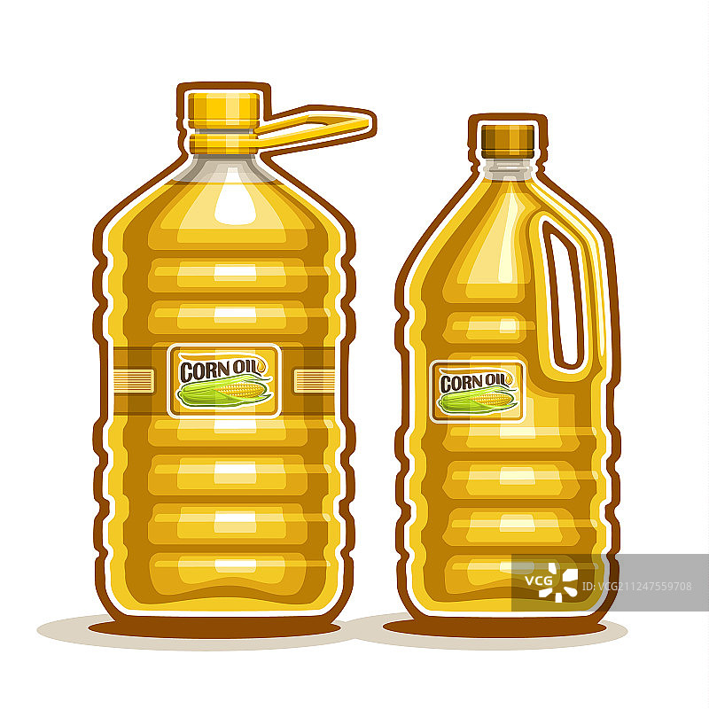 两个黄色大塑料玉米油瓶图片素材