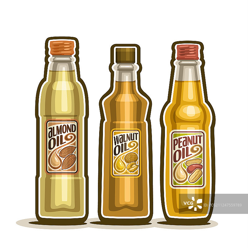 杏仁核桃花生油瓶图片素材