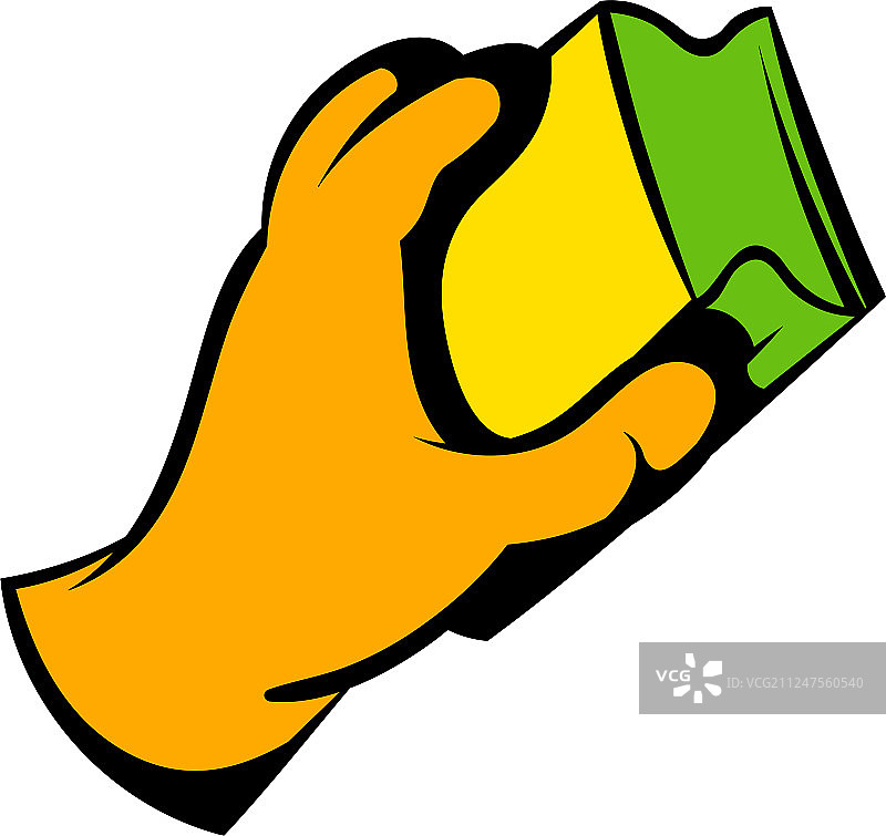 戴手套拿着抹布卡通图标图片素材