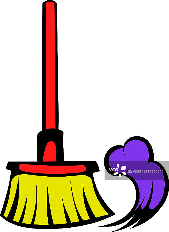 地面清洁刷卡通图标图片素材