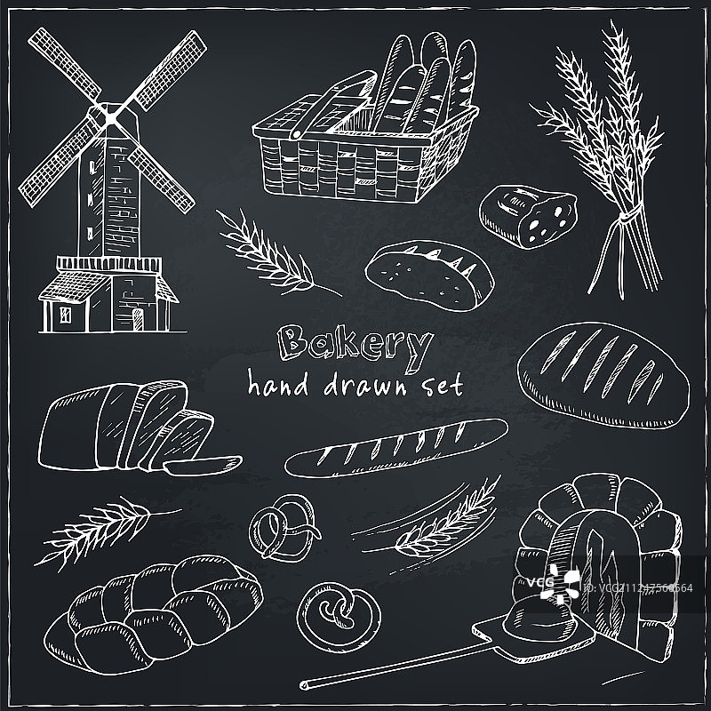 手绘面包合集图片素材