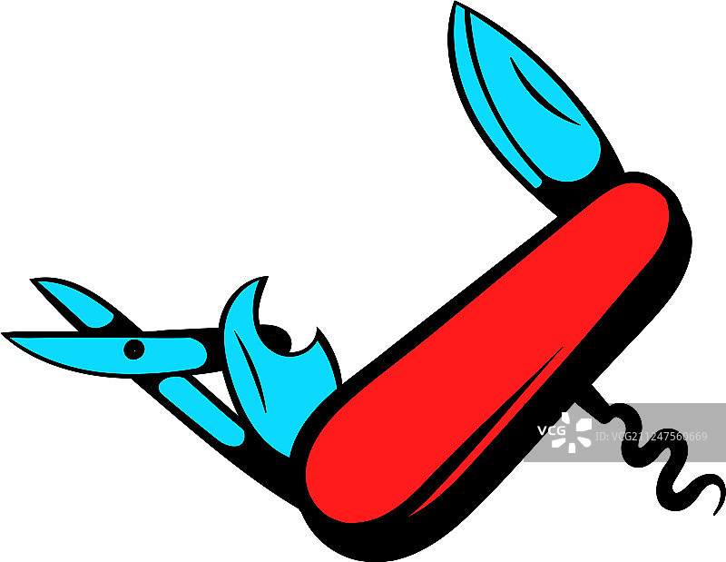 多功能工具军刀卡通图标图片素材