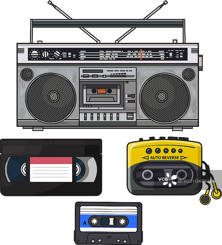 复古录音机磁带音乐播放器图片素材