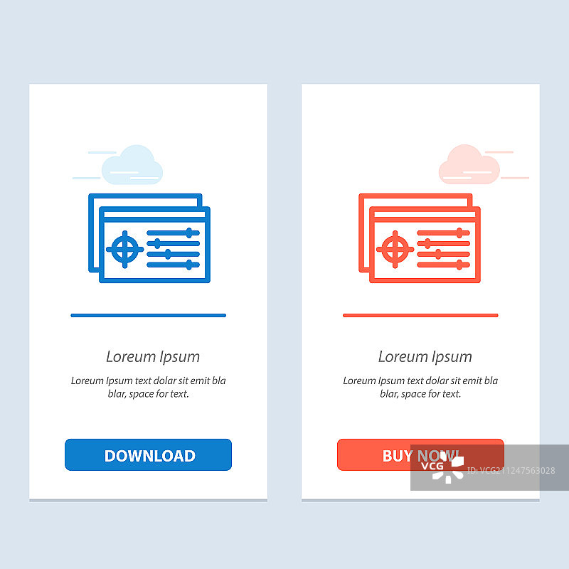 控制器目标对象设定（红蓝配色）图片素材