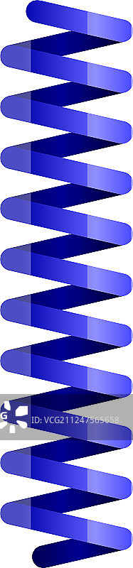 卡通风格蓝色弹簧线图标图片素材