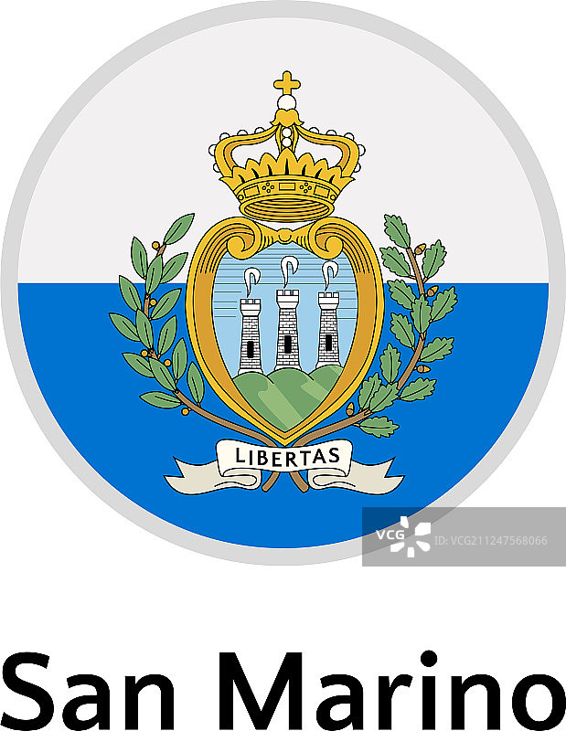 圣马力诺国旗圆形扁平图标图片素材