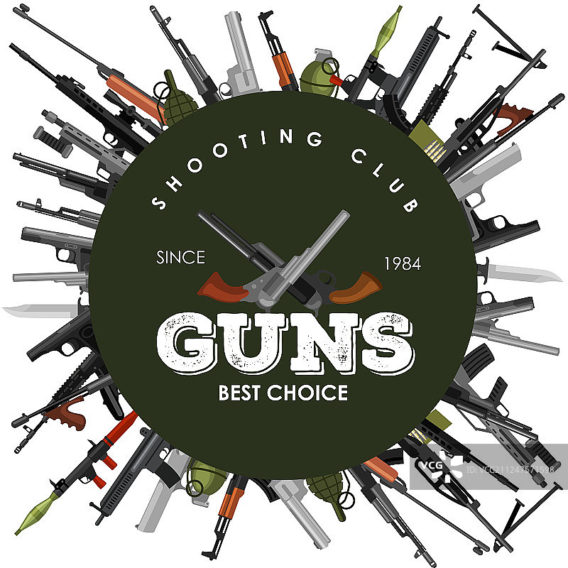 自动武器和手枪军事枪械合集图片素材