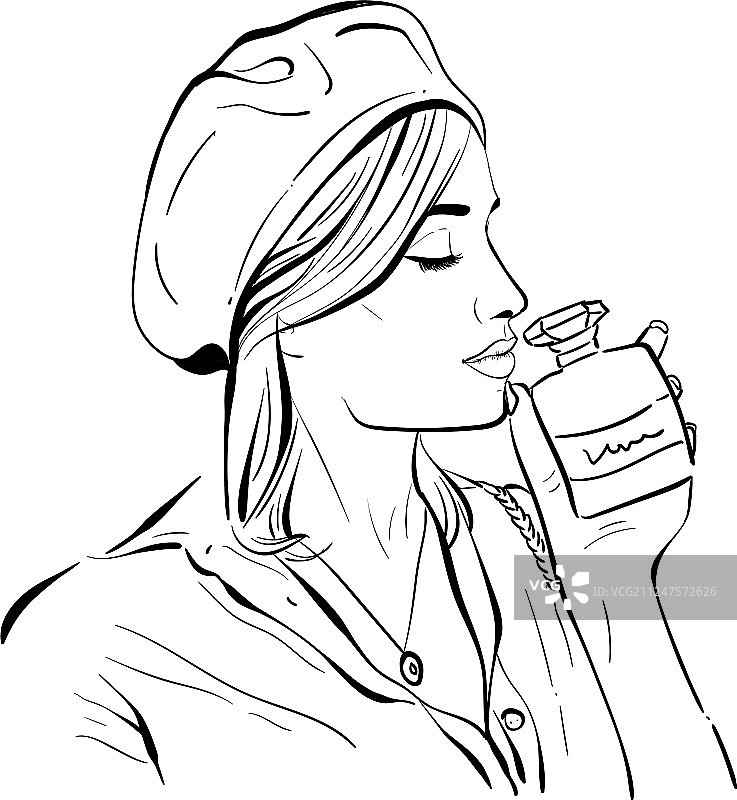 使用香水的年轻漂亮女人图片素材