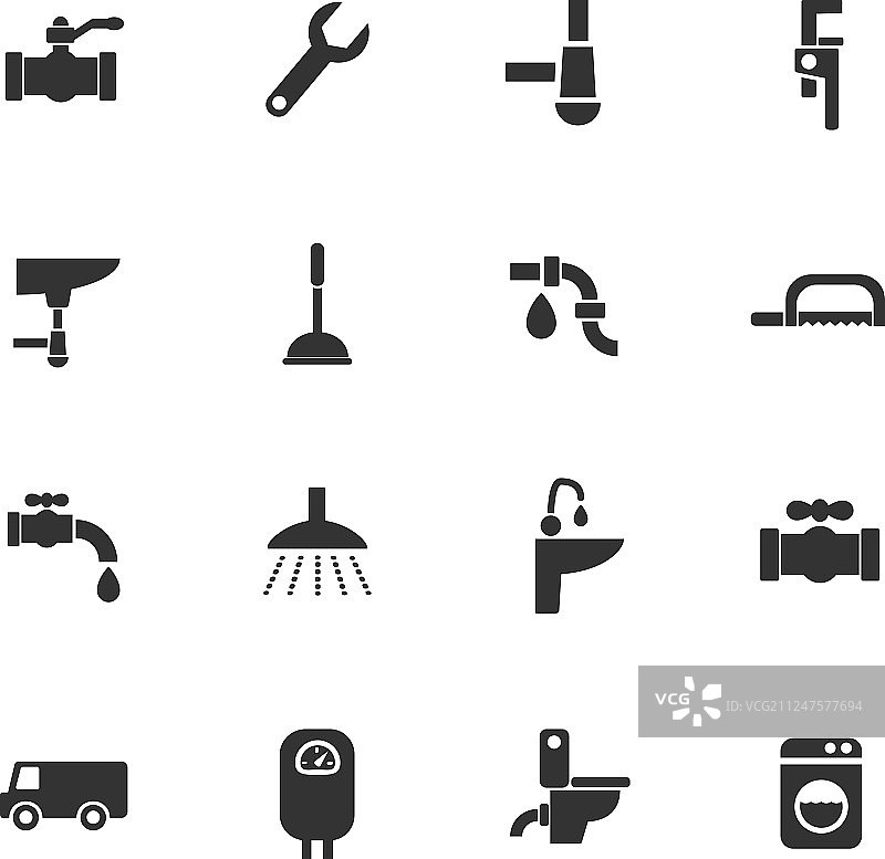 水管服务图标集图片素材