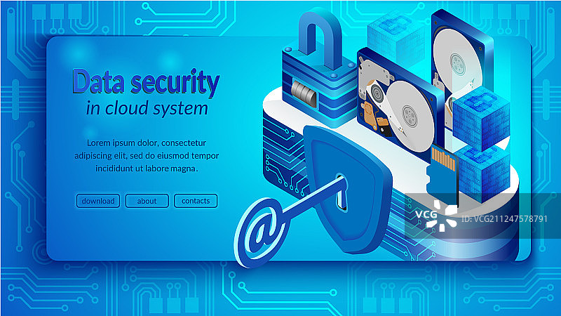 云数据中心系统安全概念图片素材