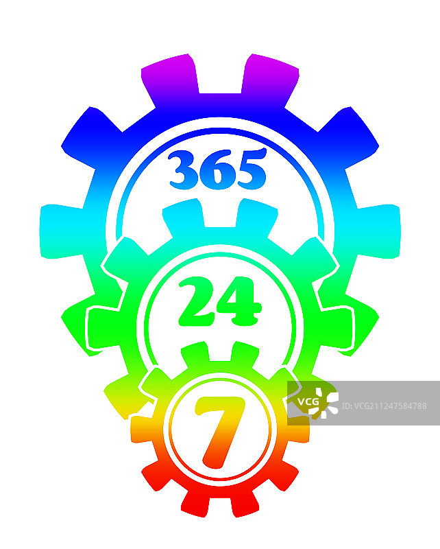 7x24小时服务标志图片素材